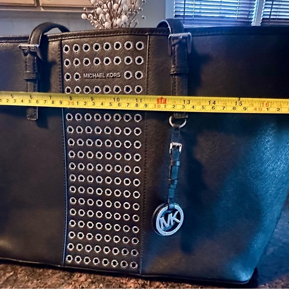 Michael Kors Black Studded Tote Bag - Picture 4 of 6